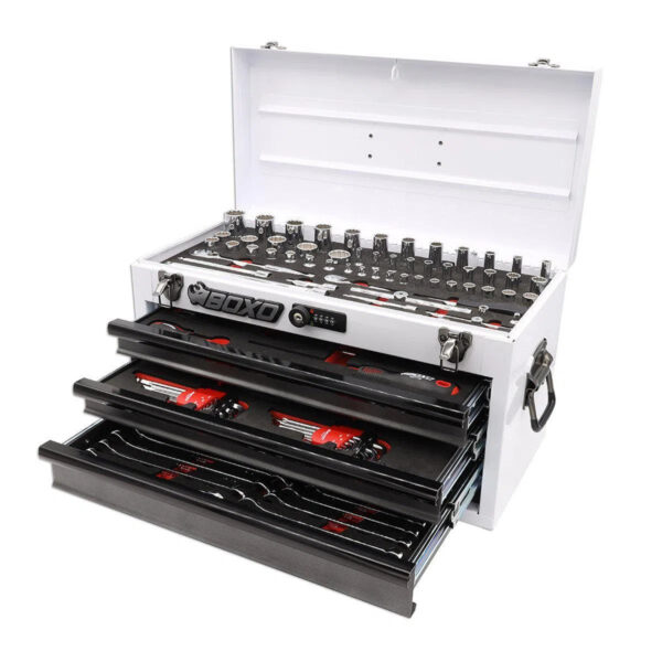 Ellunia 117-Piece SAE Tool Box | 3-Drawer Hand Carry Storage - Image 3