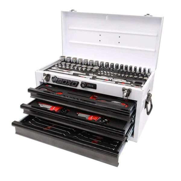 Ellunia 133-Piece Metric Tool Box | 3-Drawer Hand Carry Storage