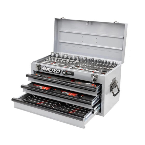 Ellunia 133-Piece Metric Tool Box | 3-Drawer Hand Carry Storage - Image 3