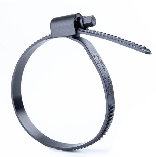 ellunia 1/2" Polymer Worm Drive Hose Clamp – PA66 Plastic with Hex Screw, Black Finish